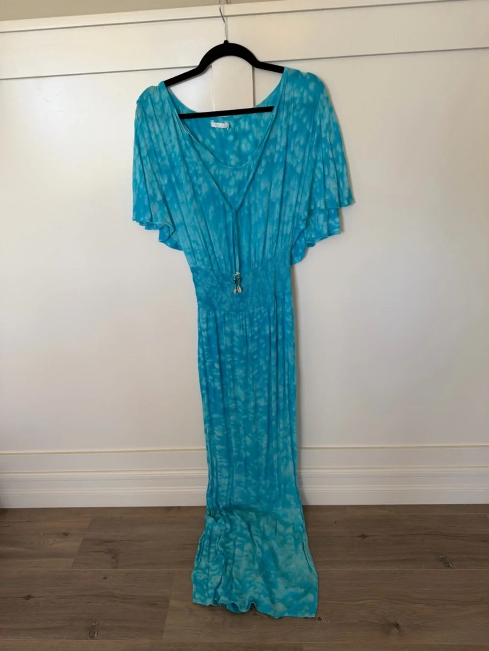 Indah Turquoise Blue Tie-Dye Maxi Dress - Picture 1 of 1